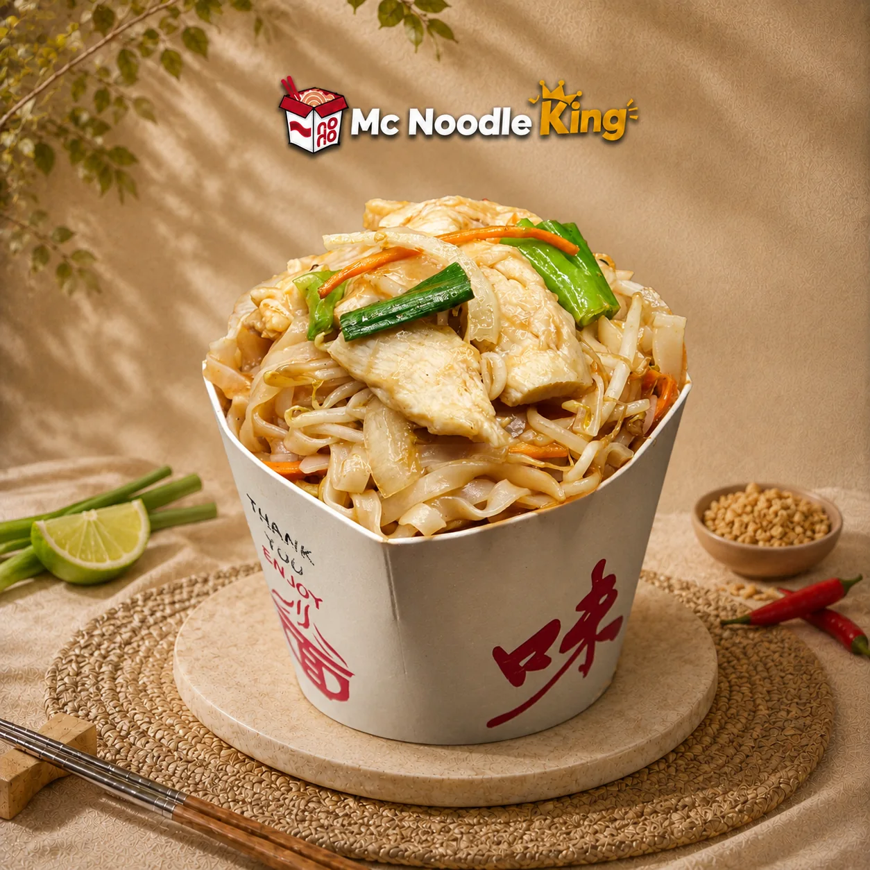 A freshly prepared noodle box from McNoodleKing Leeds
